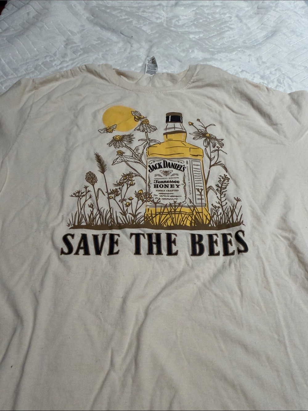 Jack Daniels Save The Bees Graphic Tee - Cream size M